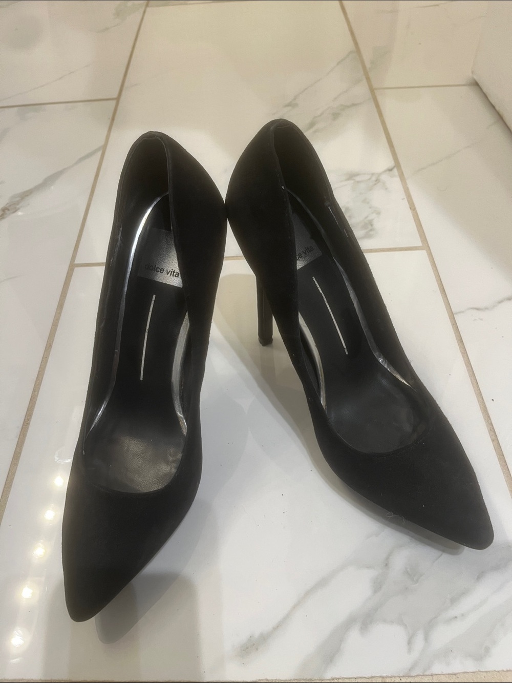 Dolce Vita Black Suede Pointed Toe Pumps